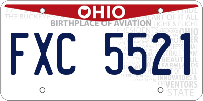 OH license plate FXC5521