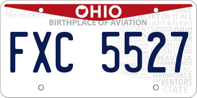 OH license plate FXC5527