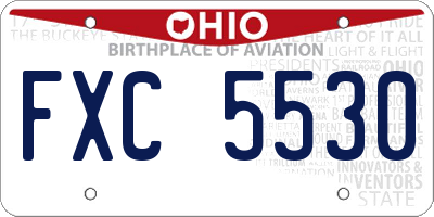 OH license plate FXC5530
