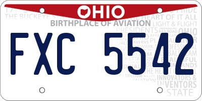 OH license plate FXC5542