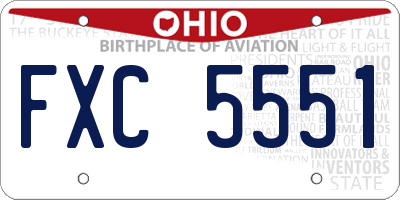 OH license plate FXC5551