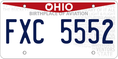 OH license plate FXC5552