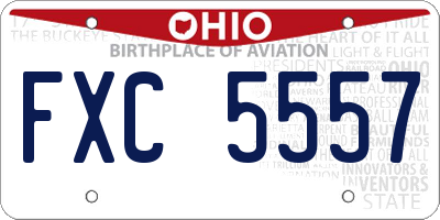 OH license plate FXC5557