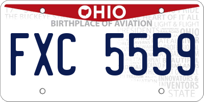 OH license plate FXC5559