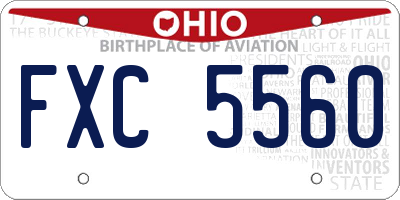 OH license plate FXC5560