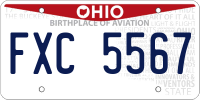 OH license plate FXC5567