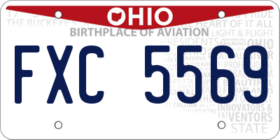 OH license plate FXC5569