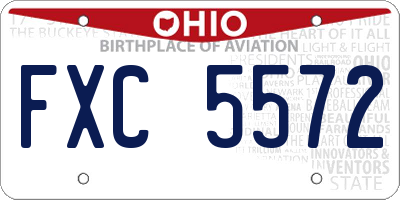 OH license plate FXC5572