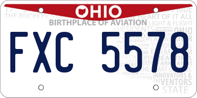 OH license plate FXC5578