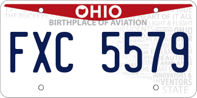 OH license plate FXC5579