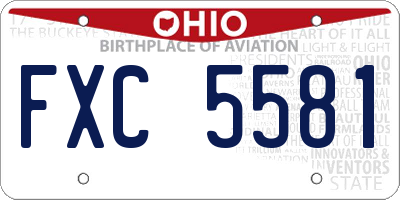 OH license plate FXC5581
