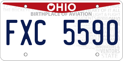 OH license plate FXC5590