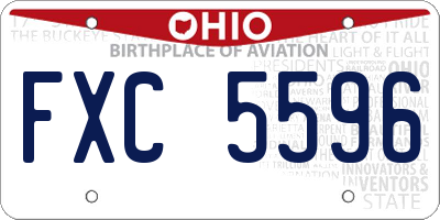 OH license plate FXC5596