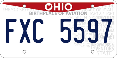 OH license plate FXC5597