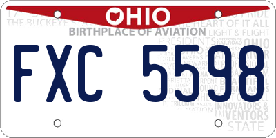 OH license plate FXC5598