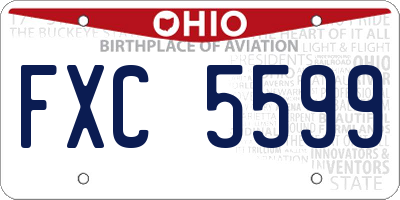 OH license plate FXC5599