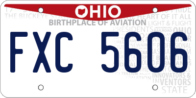 OH license plate FXC5606
