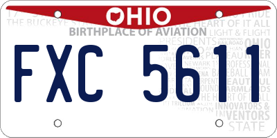 OH license plate FXC5611