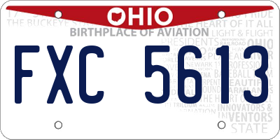 OH license plate FXC5613
