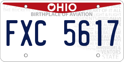 OH license plate FXC5617