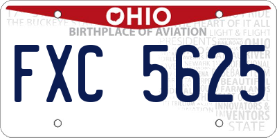 OH license plate FXC5625