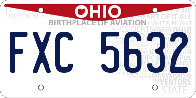 OH license plate FXC5632