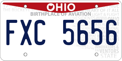 OH license plate FXC5656