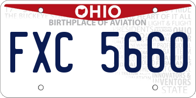 OH license plate FXC5660