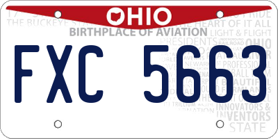 OH license plate FXC5663