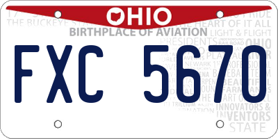 OH license plate FXC5670