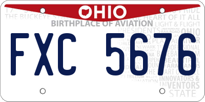 OH license plate FXC5676