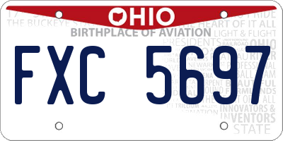 OH license plate FXC5697