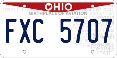 OH license plate FXC5707