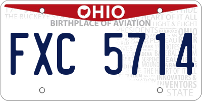 OH license plate FXC5714