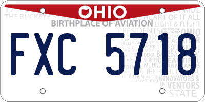 OH license plate FXC5718
