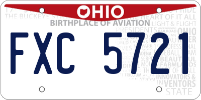 OH license plate FXC5721