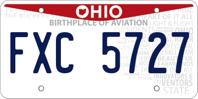 OH license plate FXC5727