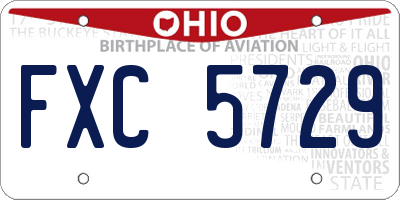 OH license plate FXC5729