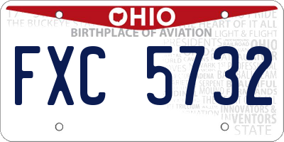 OH license plate FXC5732