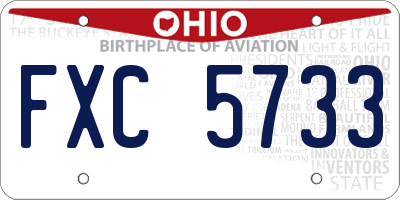 OH license plate FXC5733