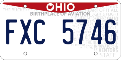 OH license plate FXC5746