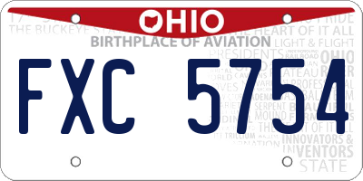 OH license plate FXC5754