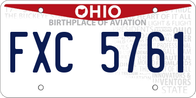 OH license plate FXC5761
