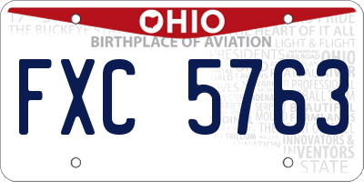 OH license plate FXC5763