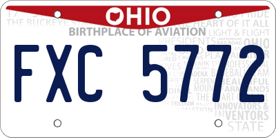 OH license plate FXC5772