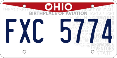 OH license plate FXC5774