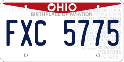 OH license plate FXC5775