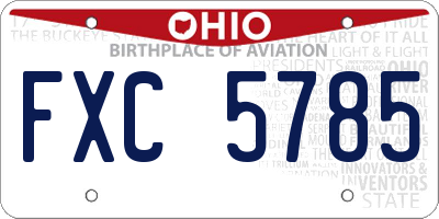 OH license plate FXC5785