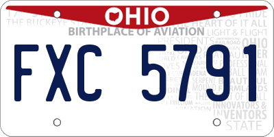OH license plate FXC5791
