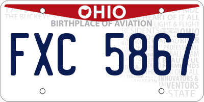 OH license plate FXC5867